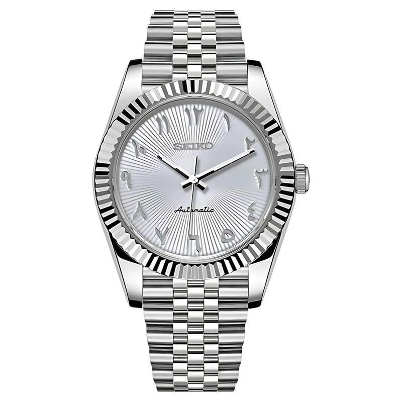 Datejust White Arabic Textured