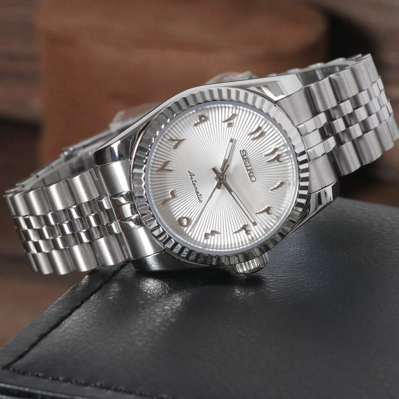 Datejust White Arabic Textured