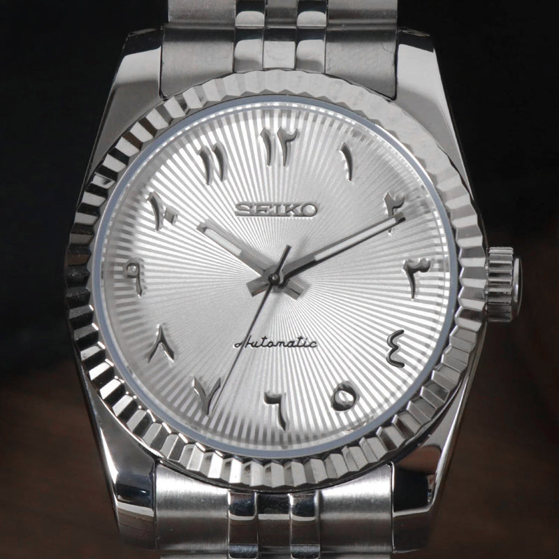 Datejust White Arabic Textured