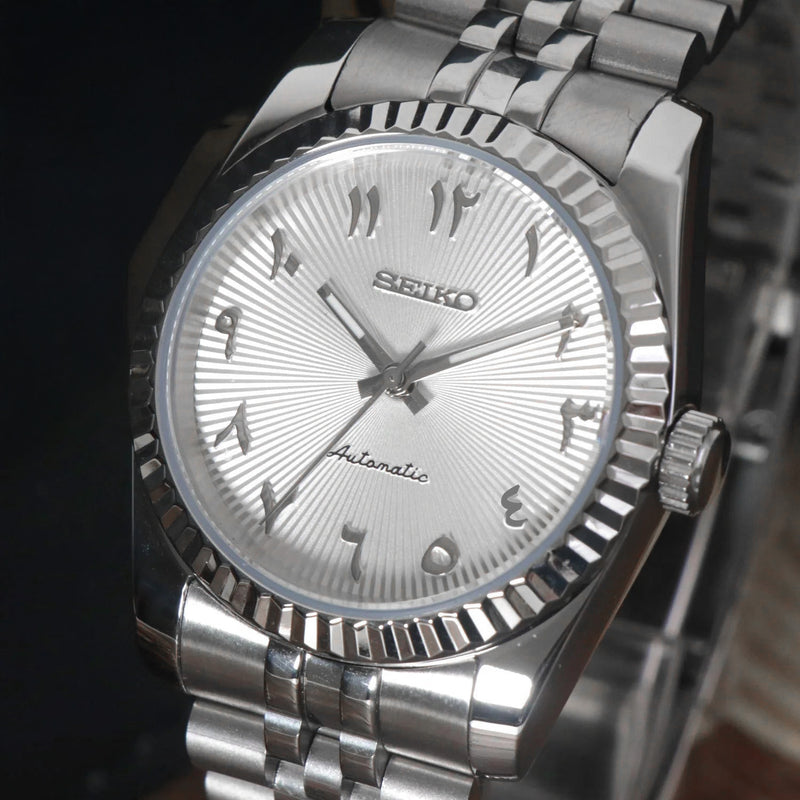 Datejust White Arabic Textured