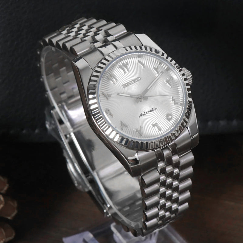 Datejust White Arabic Textured